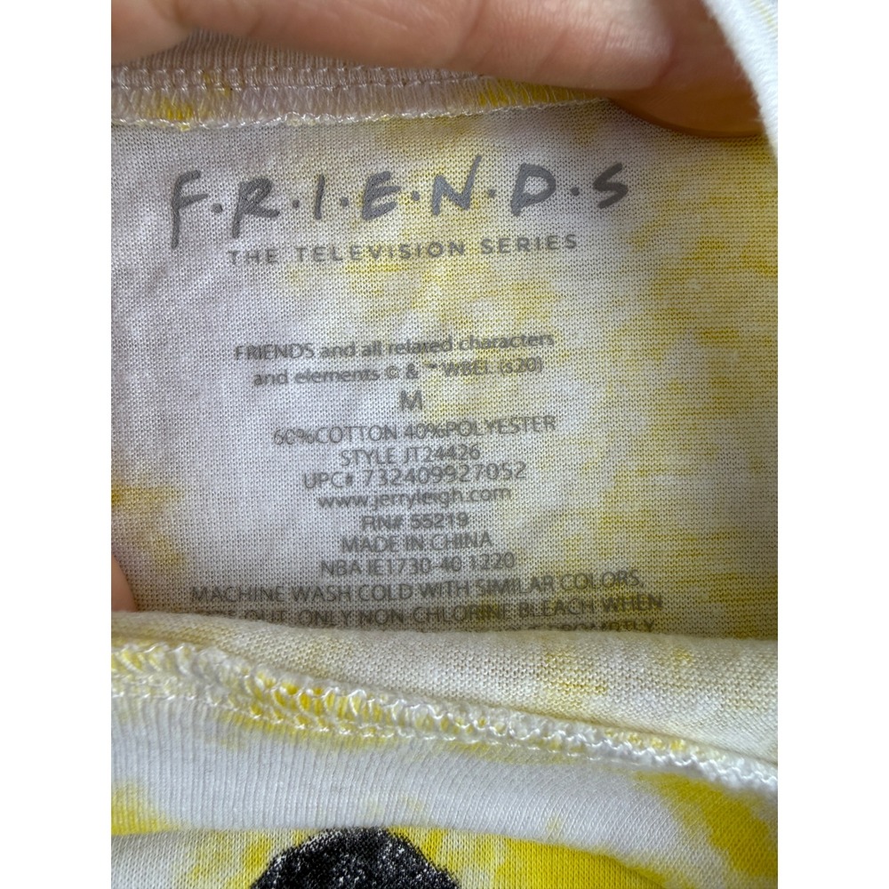Friends TV Series Yellow Tie Dye L/S Crop Top Graphic Shirt Mens M JT24426 - Picture 3 of 6